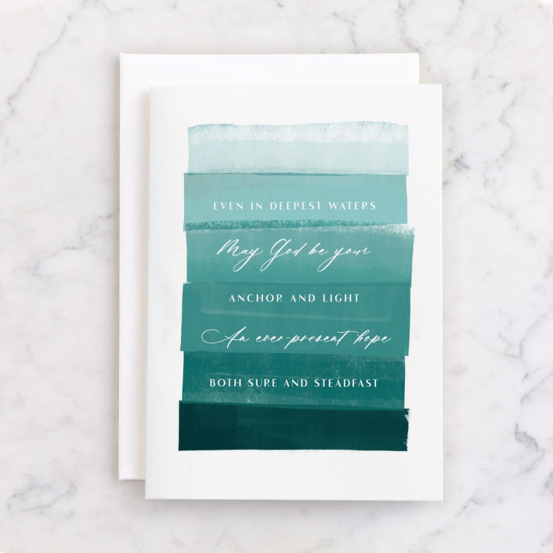"Deep Waters" - Single Greeting Cards in Deep Sea by Tanya Lee of Frooted Design - Front