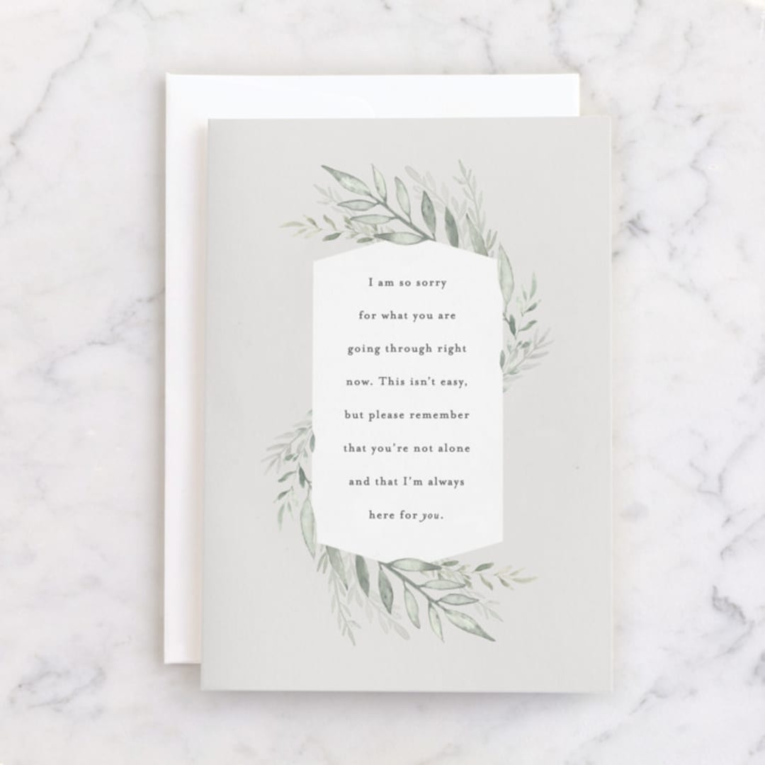 "challenging times" - Single Greeting Cards in Mist by Carolyn Nicks - Front