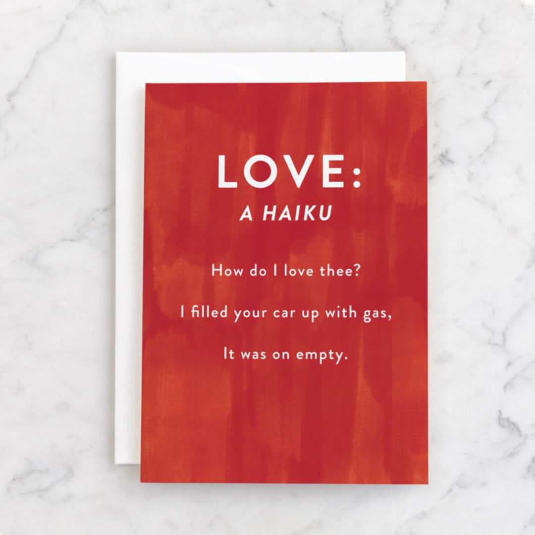 "Love Haiku" - Single Greeting Cards in Scarlet by Jackie Crawford - Front