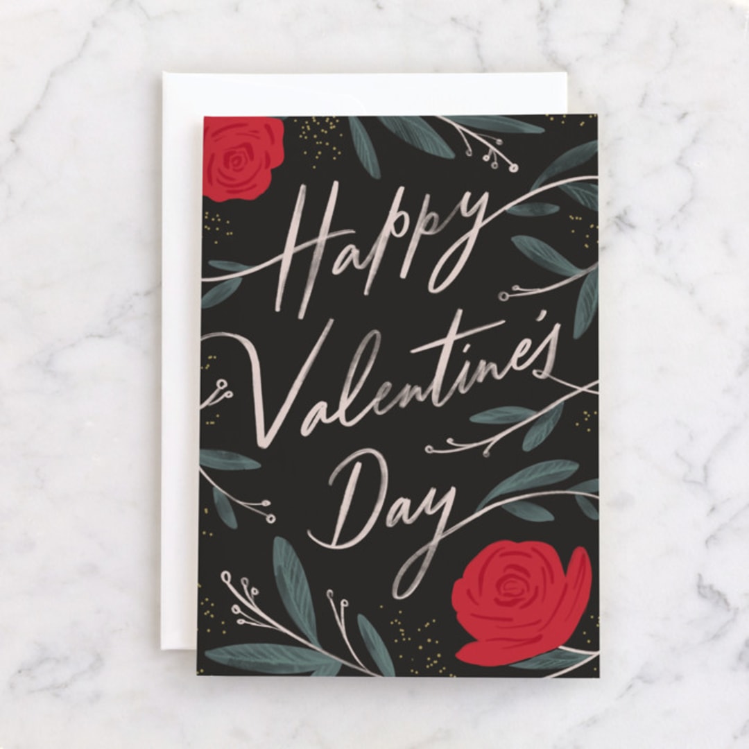 "Valentine Garden" - Single Greeting Cards in Ink by Creo Study - Front