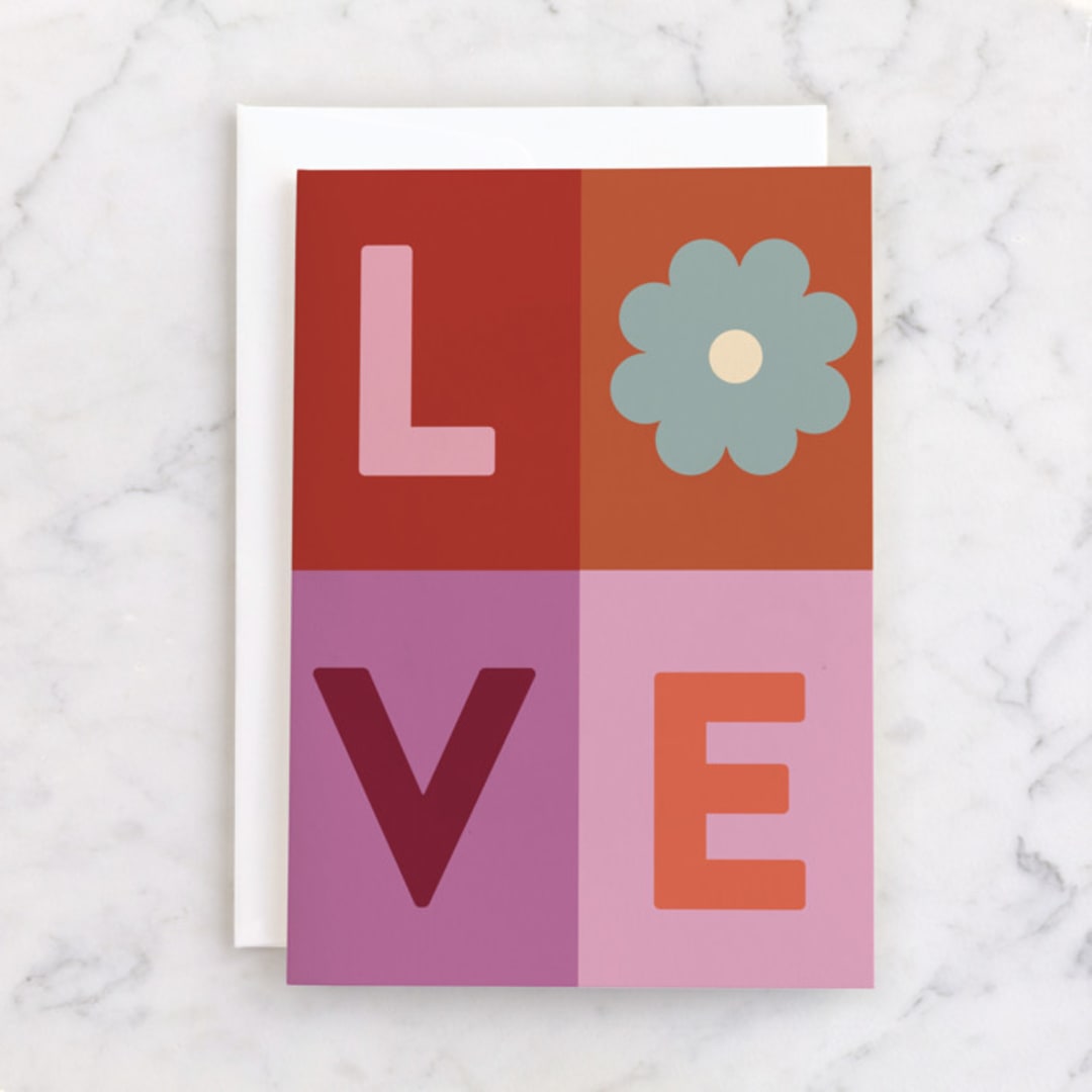 "Flower Power" - Single Greeting Cards in Candy by Morgan Kendall - Front
