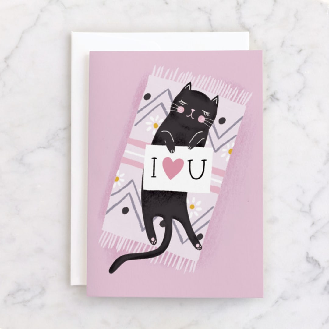 "Purrfect" - Single Greeting Cards in Cupcake by Juliana Zimmermann - Front