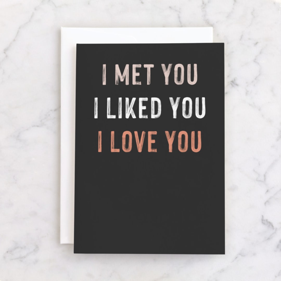 "I'm Keeping You" - Single Greeting Cards in Charcoal by Jessie Steury - Front