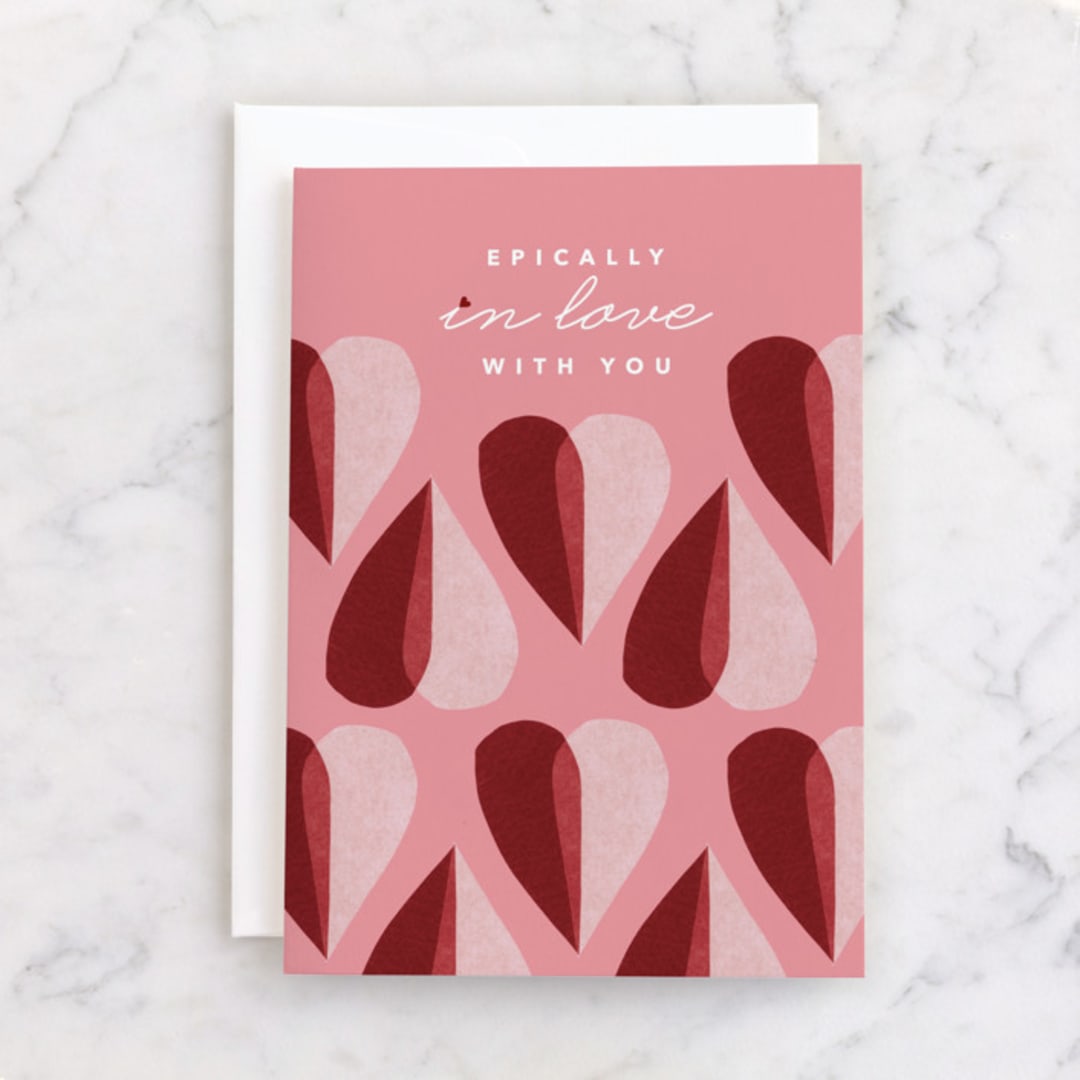 "epically in love" - Single Greeting Cards in Rosebud by Carrie Moradi - Front