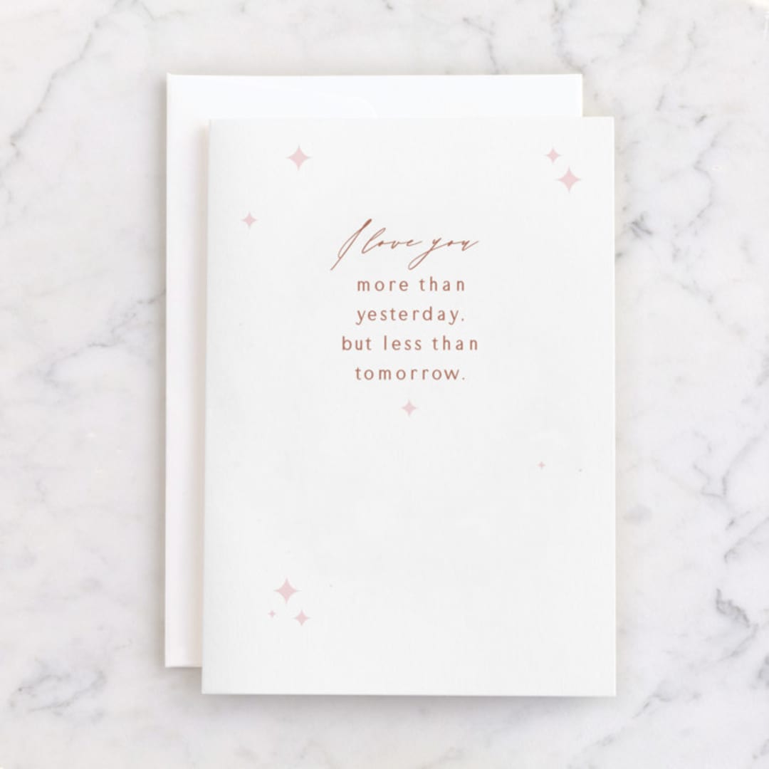 "More than Yesterday" - Single Greeting Cards in Pearl by Alexandra Cohn - Front