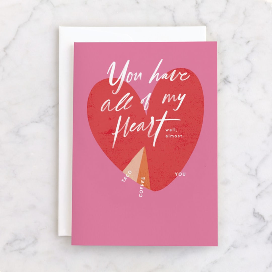 "All of my heart" - Single Greeting Cards in Berry by Creo Study - Front