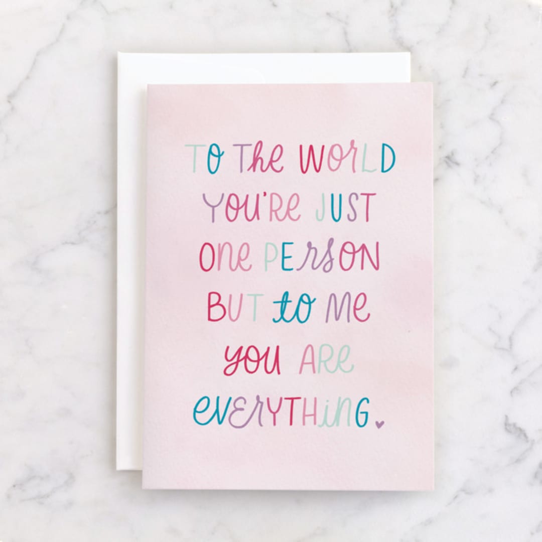 "Everything To Me" - Single Greeting Cards in Pearl by Ashley DeMeyere - Front