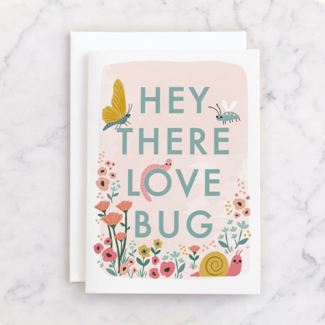 "Love Bugs" - Single Greeting Cards in Garden by Karidy Walker - Front