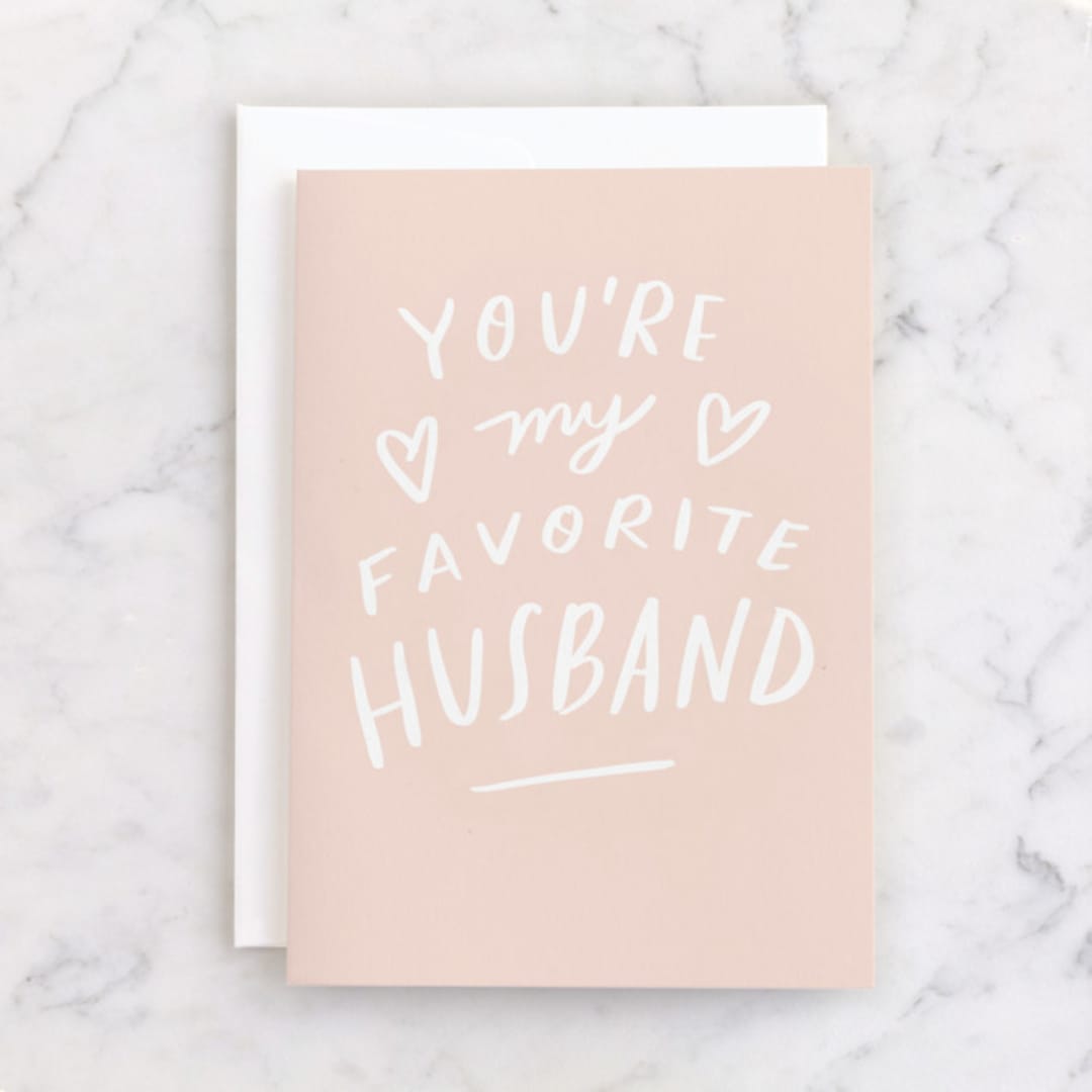 "favorite" - Single Greeting Cards in Blush by Lori Wemple - Front