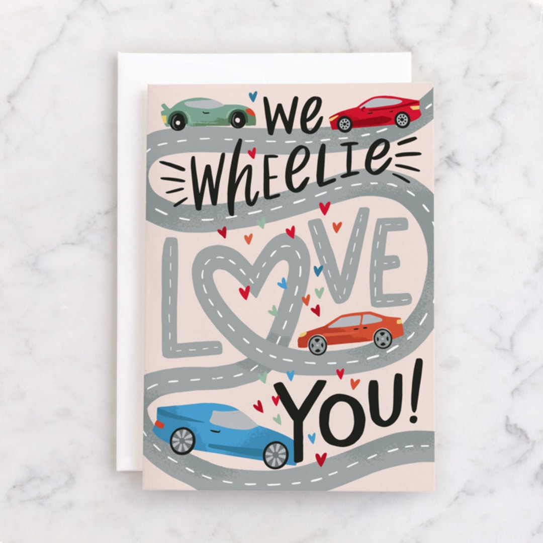 "Wheelie Love You" - Single Greeting Cards in Gumdrop by Alethea and Ruth - Front
