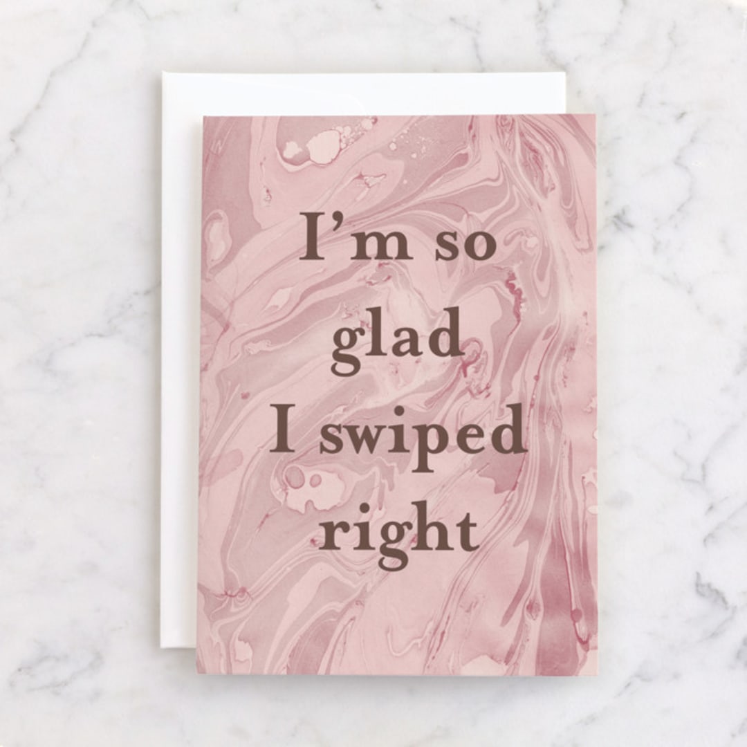 "Right" - Single Greeting Cards in Blush by Yuliya Evseeva - Front