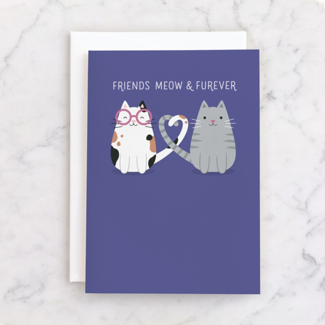 "Furever Friends" - Single Greeting Cards in Dusk by Kacey Kendrick Wagner - Front