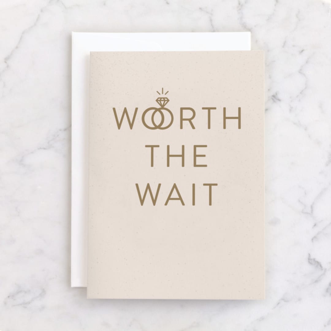 "Worth It" - Single Greeting Cards in Ivory by Carly Reed Walker - Front