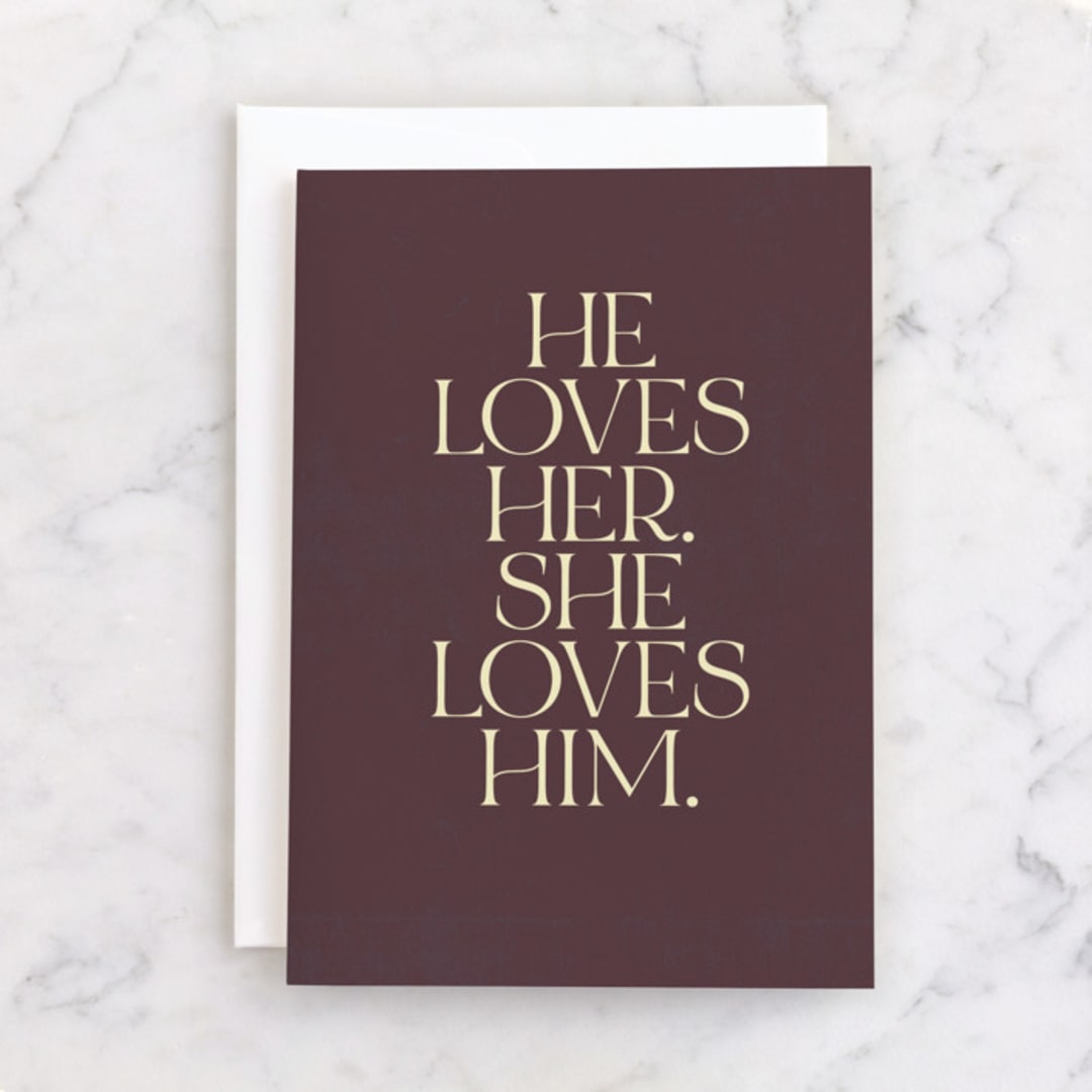 "Quite Simply" - Single Greeting Cards in Plum by Robin Ott - Front