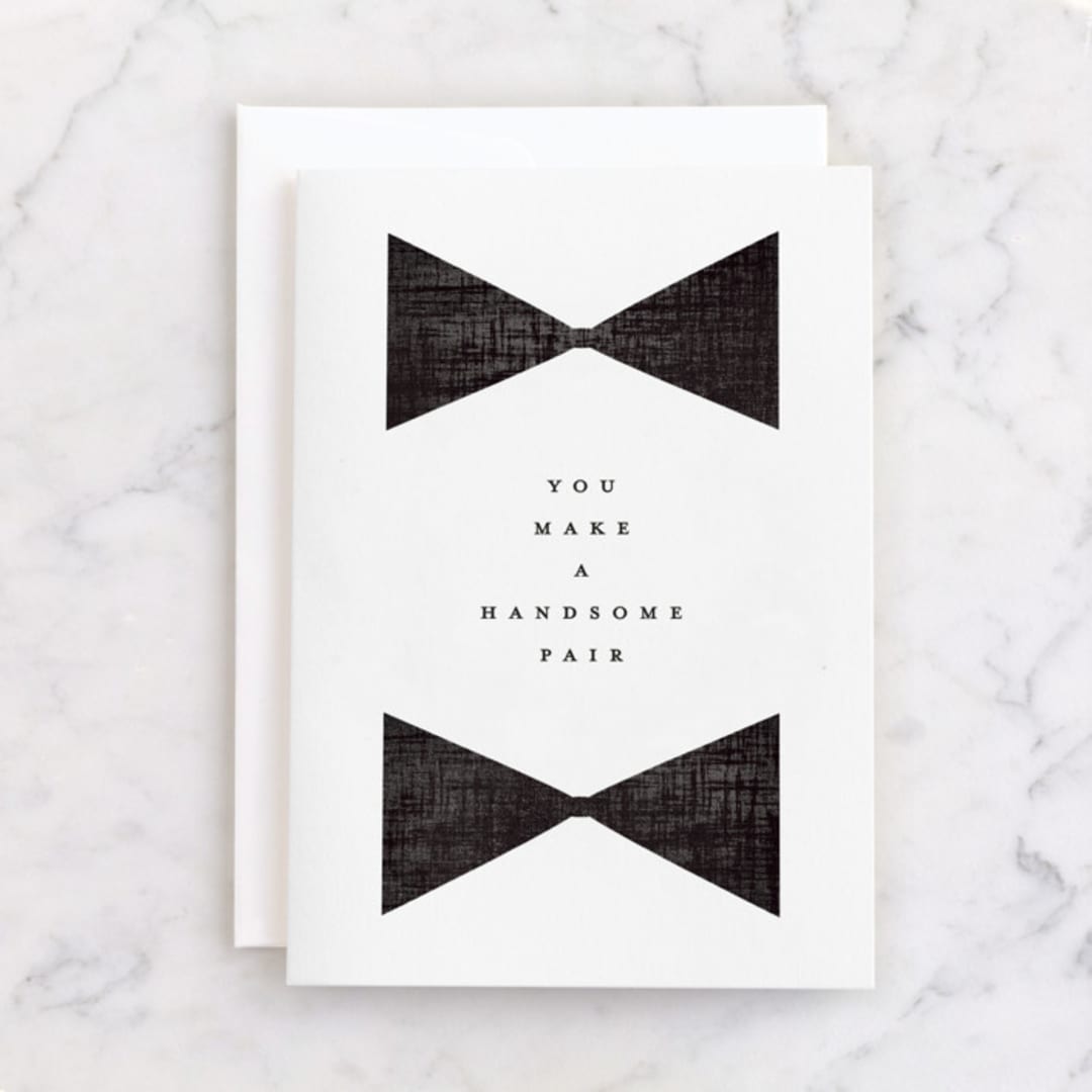"Beau tied" - Single Greeting Cards in Tuxedo by Gwen Bedat - Front