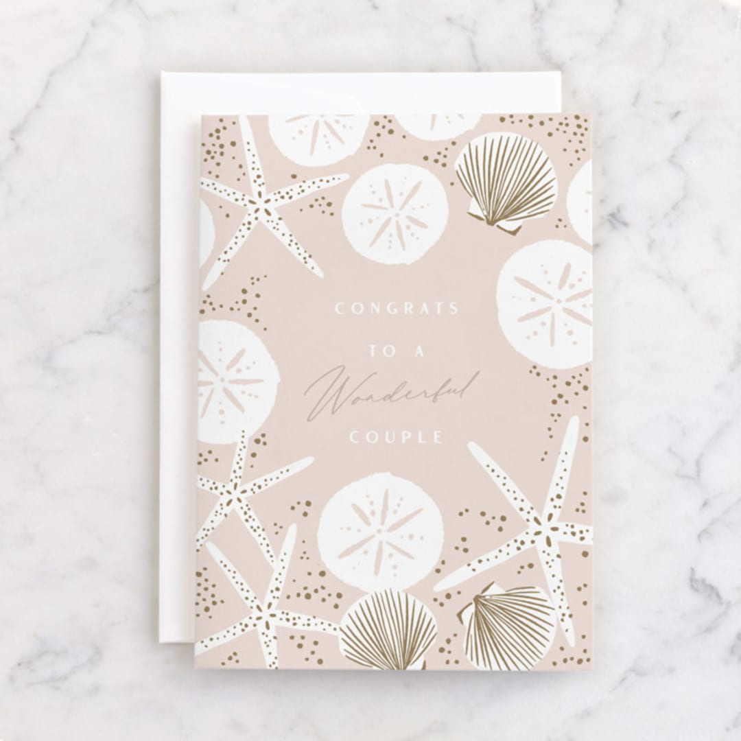 "Seashell " - Single Greeting Cards in Champagne by Alethea and Ruth - Front