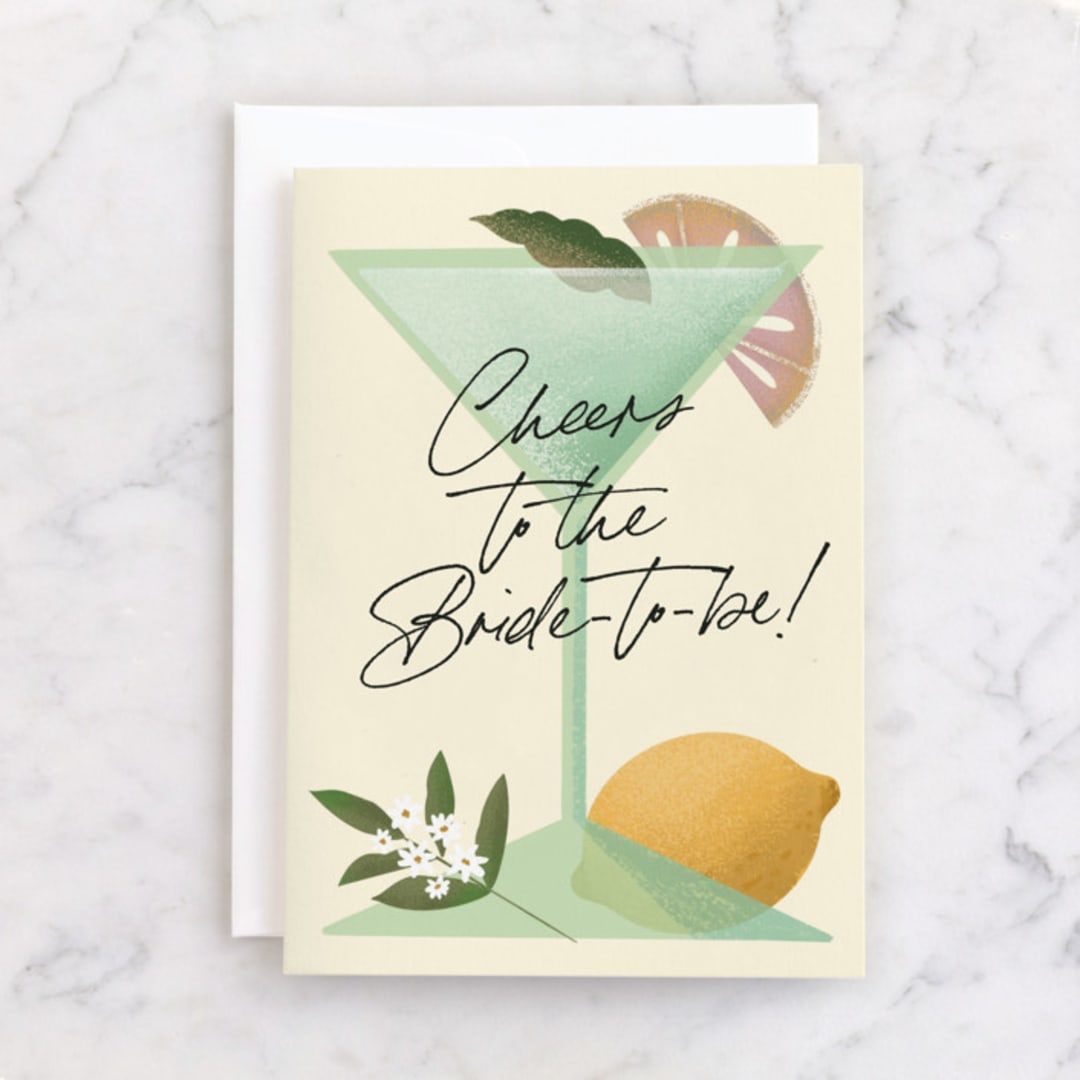 "Fun Bride" - Single Greeting Cards in Champagne by Grae - Front