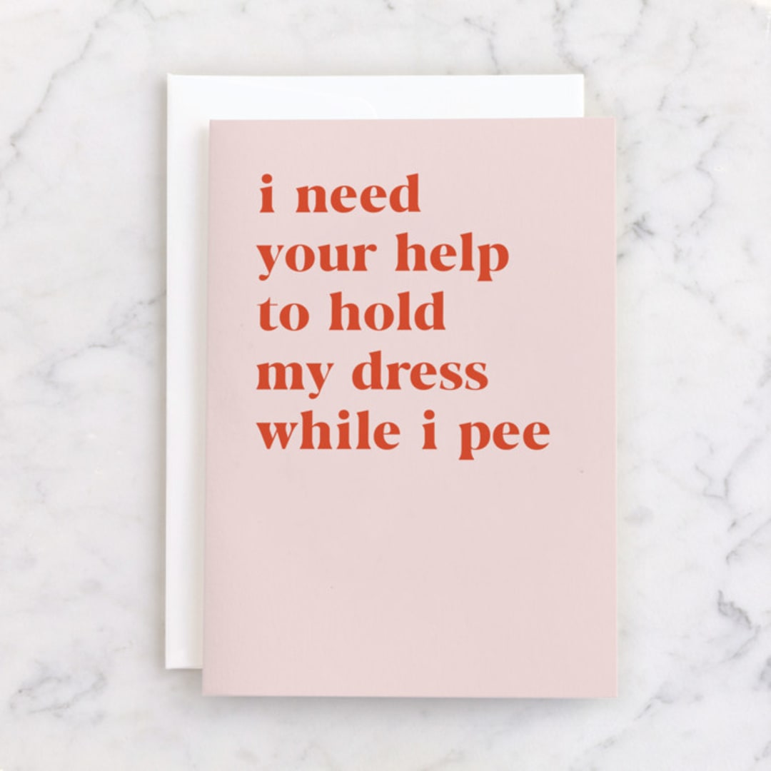 "Bridal duty" - Single Greeting Cards in Blush by Creo Study - Front