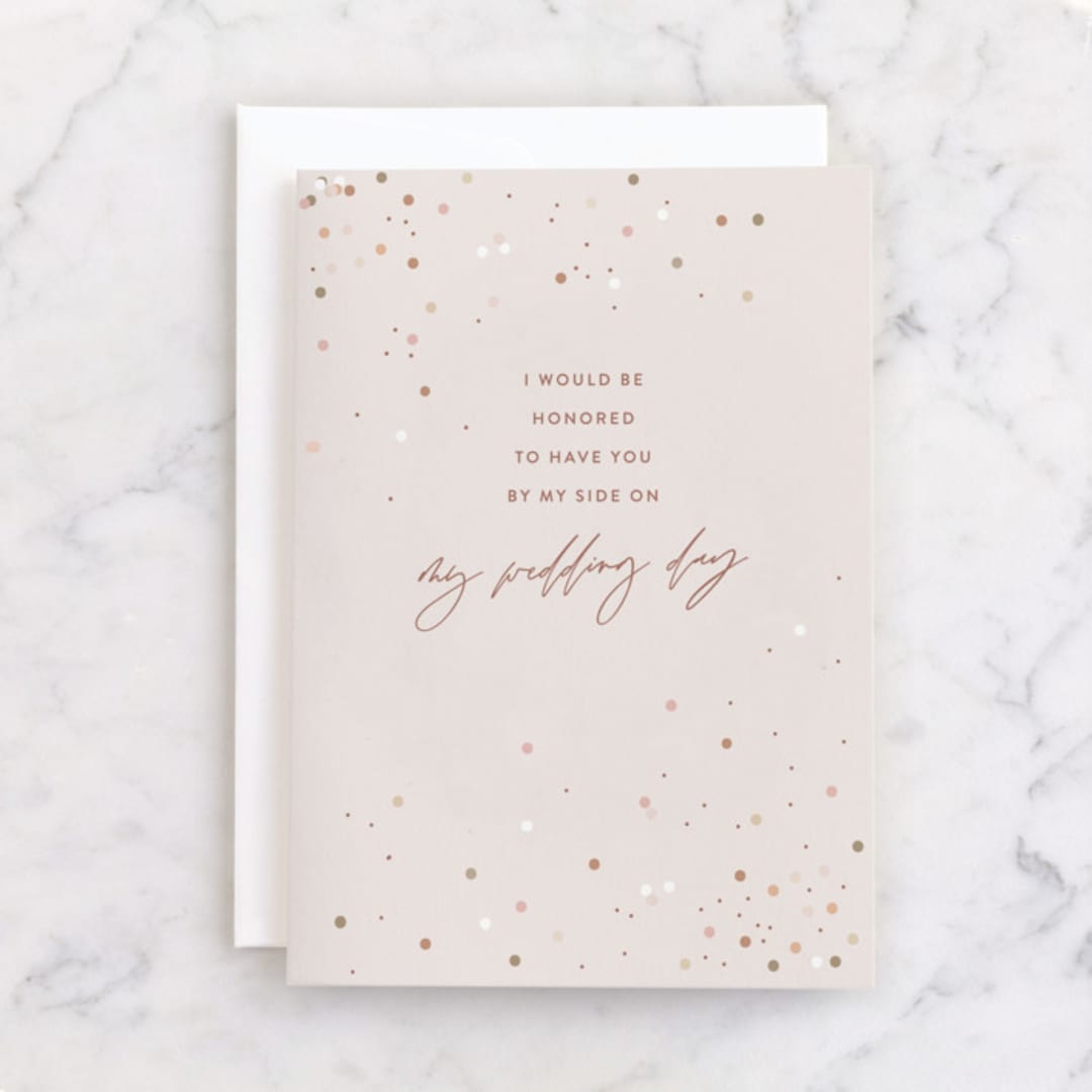 "I would be honored" - Single Greeting Cards in Blush by Pixel and Hank - Front