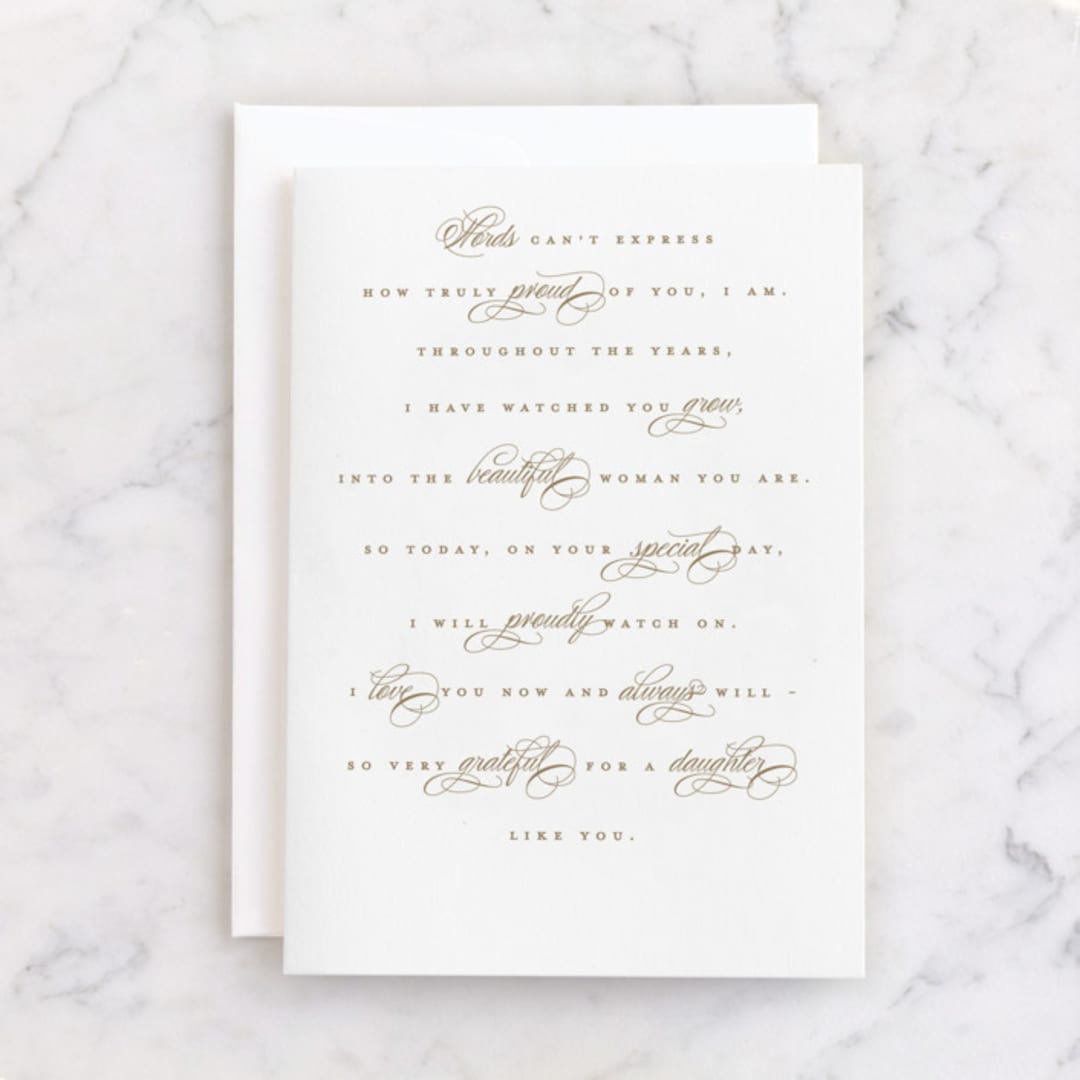 "To my daughter" - Single Greeting Cards in Powder by Hudson meet Rose - Front