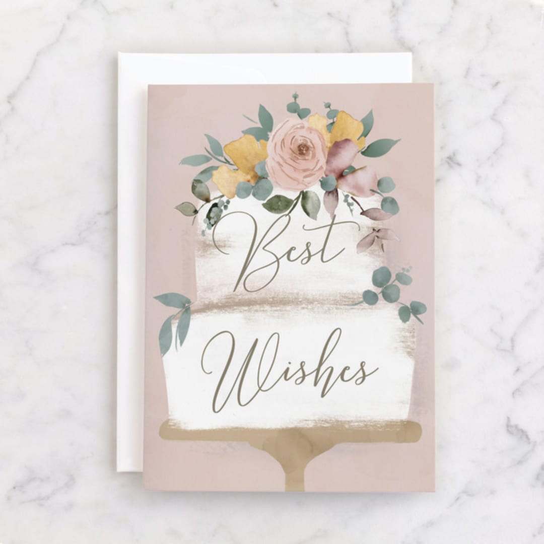 "Natural Cake" - Single Greeting Cards in Blush by Petra Kern - Front