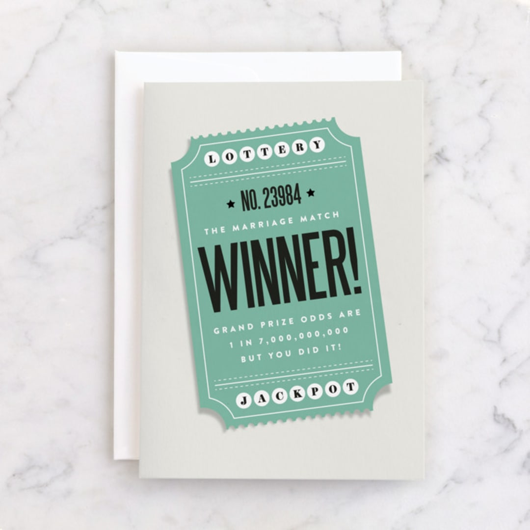 "jackpot" - Single Greeting Cards in Cream by Robert and Stella - Front