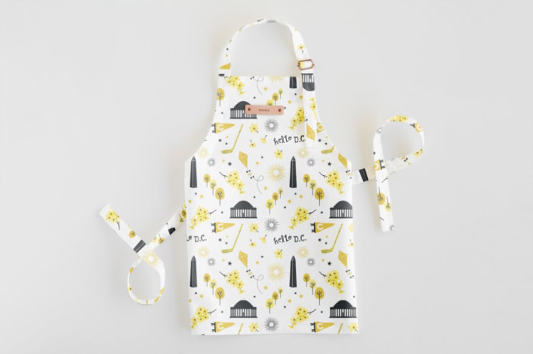 "Washington DC" - Personalizable Children's Apron in Cement by Kristie Kern - Personalizable Apron