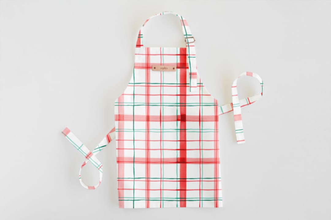 "Fun plaid" - Personalizable Children's Apron in Peppermint by Creo Study - Personalizable Apron