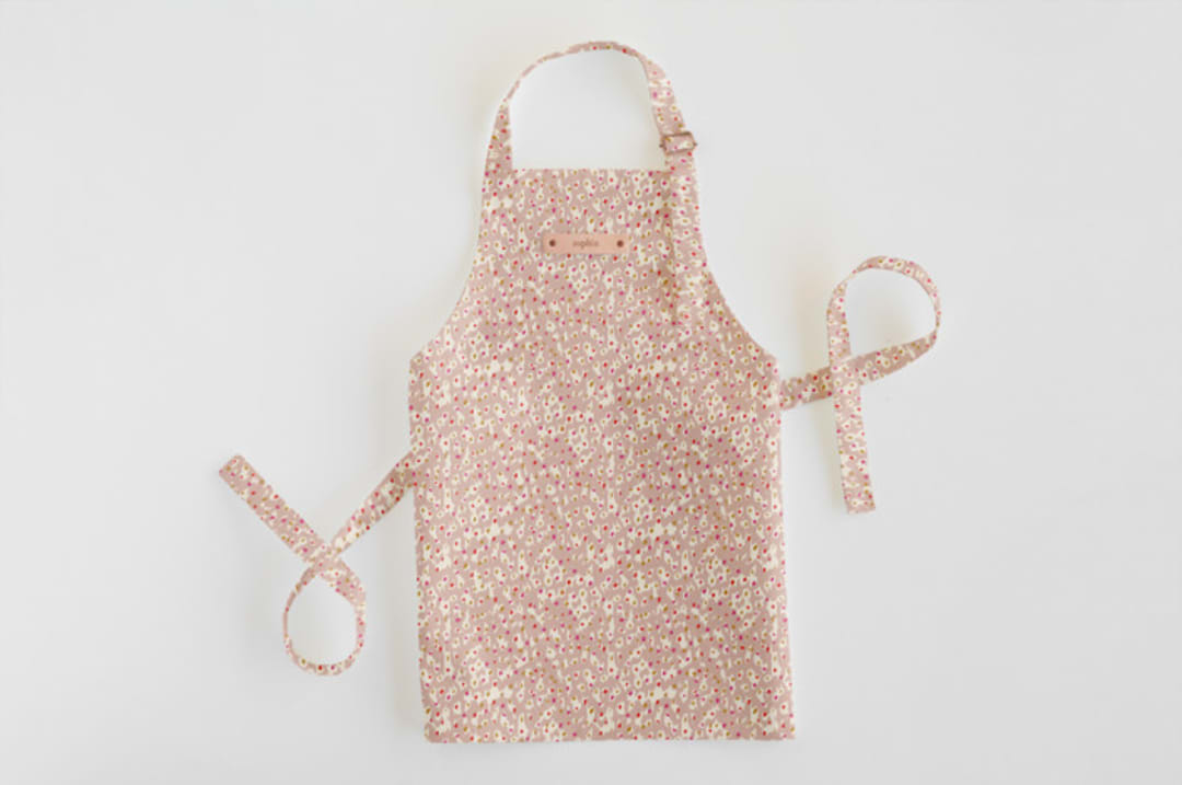 "Animal Dots" - Personalizable Children's Apron in Tan by Michelle Fifis - Personalizable Apron