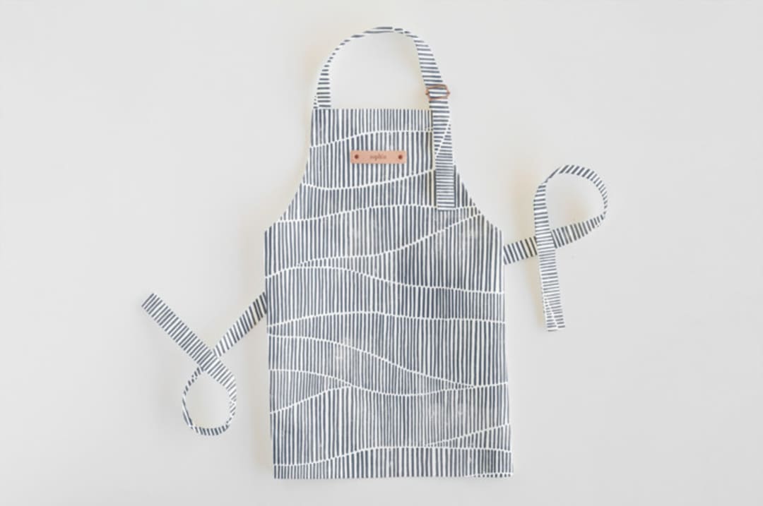 "Wavy" - Personalizable Children's Apron in Storm by Michelle Taylor - Personalizable Apron