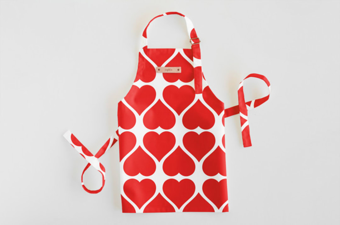 "Big Heart" - Personalizable Children's Apron in Cherry by kelli hall - Personalizable Apron