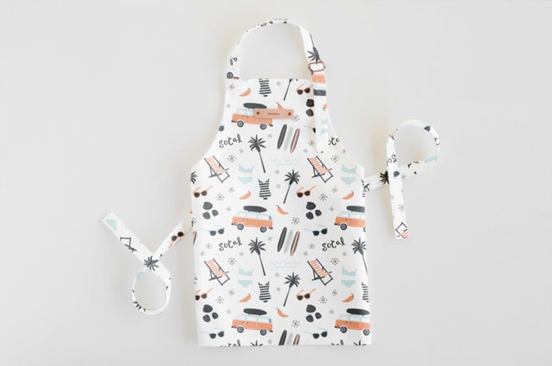 "Socal" - Personalizable Children's Apron in Beach by Kristie Kern - Personalizable Apron