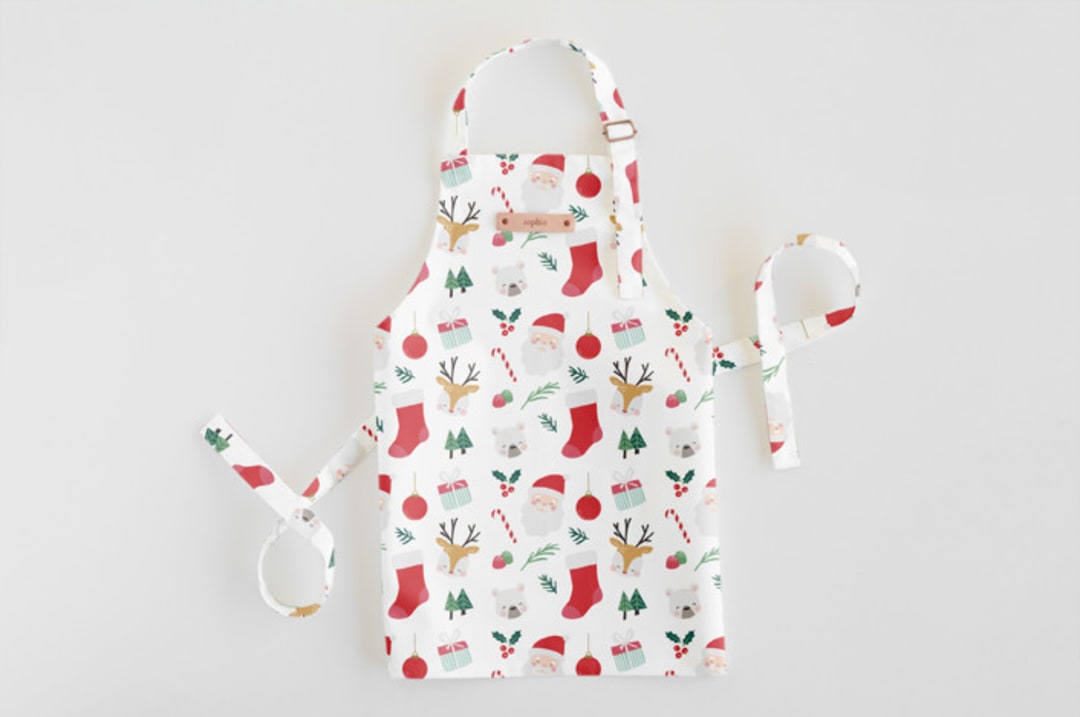 "Sugarplum" - Personalizable Children's Apron in Stocking by peetie design - Personalizable Apron