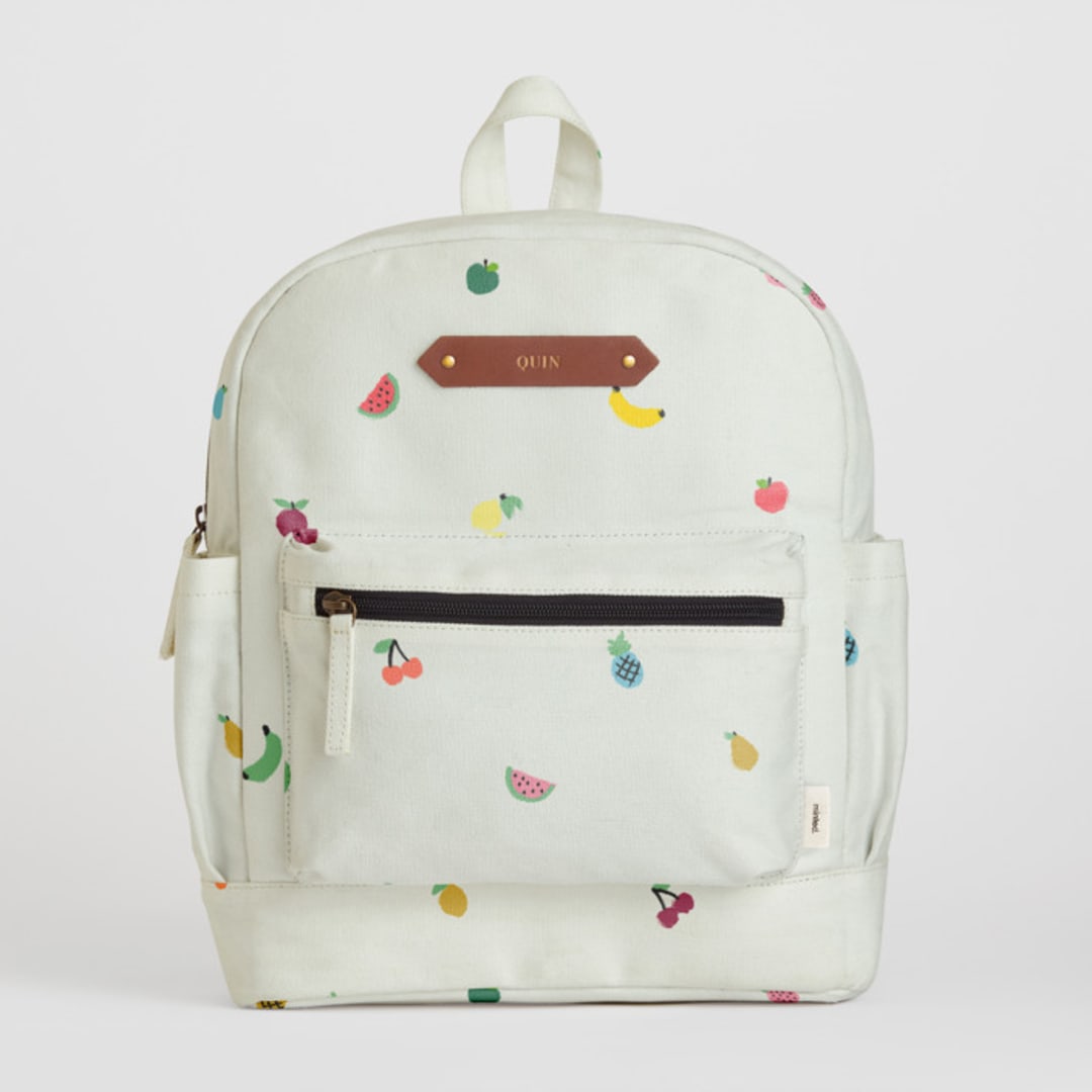 "Tutti Frutti" - Small Backpack in Frutti by lulu and isabelle - Front with Optional Personalization