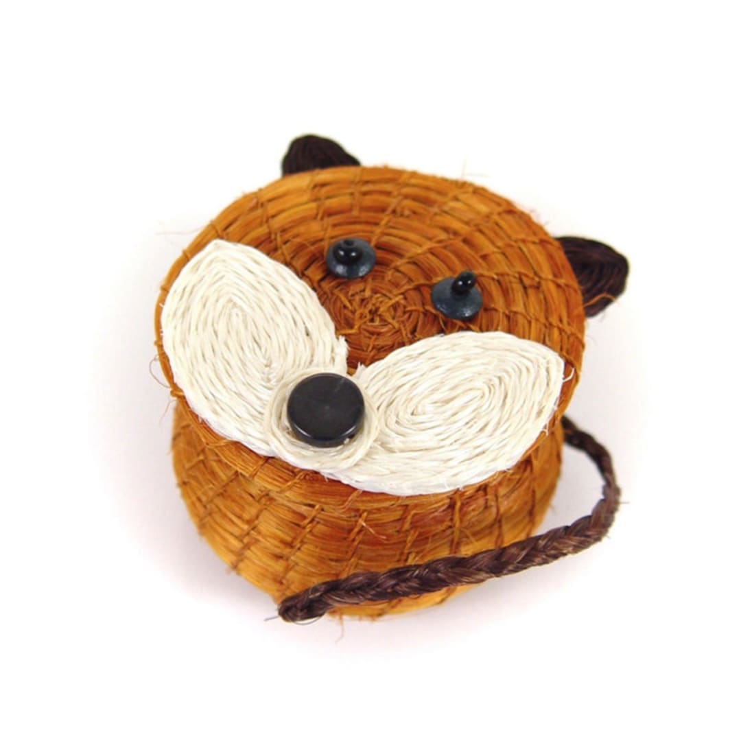 "Lidded Basket Fox" - Kids Decorative Baskets in brown by Powered By People
