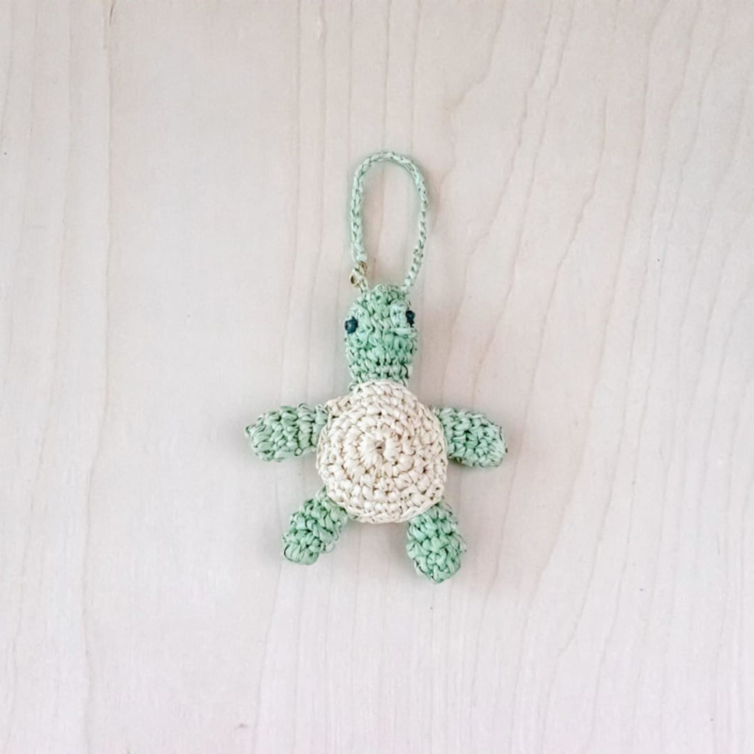 "Turtle Bag Charm" - Key Chain in green by LIKHA