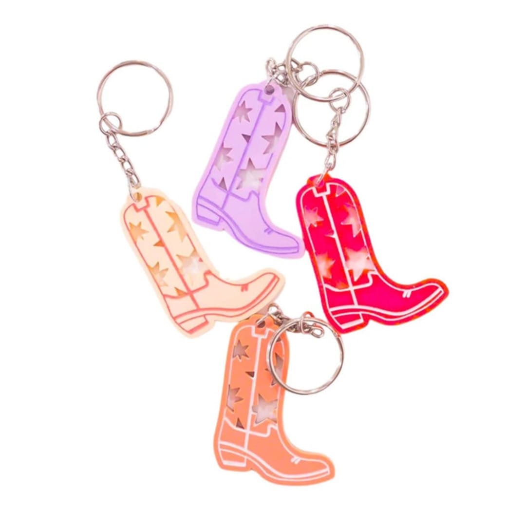 "Cowgirl Boot Keychain" - Key Chain in multicolorassorted-colors by Haven Print Co.