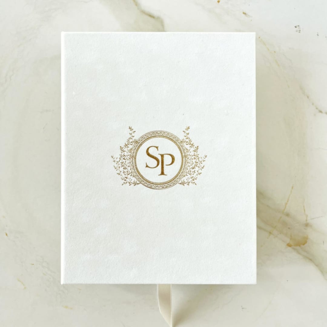"Custom Velvet Invitation Keepsake Box with Gold Foil Monogram" - Keepsake Boxes in multicolorassorted-colors by Self Stationery