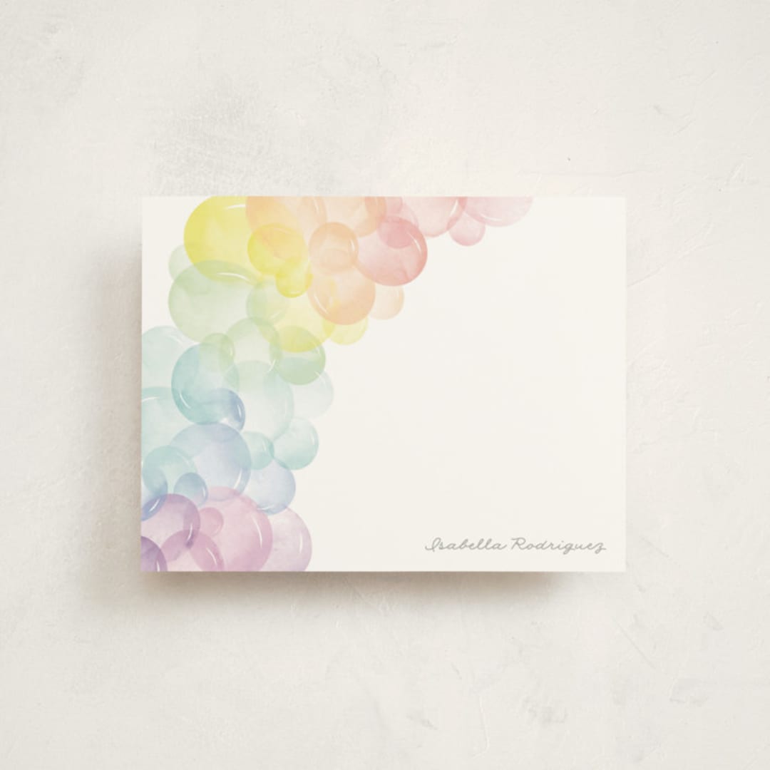 "Balloon Arch" - Children’s Stationery in Rainbow by Robert and Stella - Front