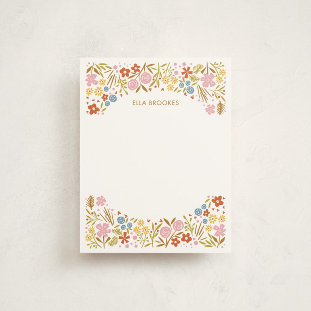 "Garden Cheers" - Children’s Stationery in Rose by Vivian Yiwing - Front