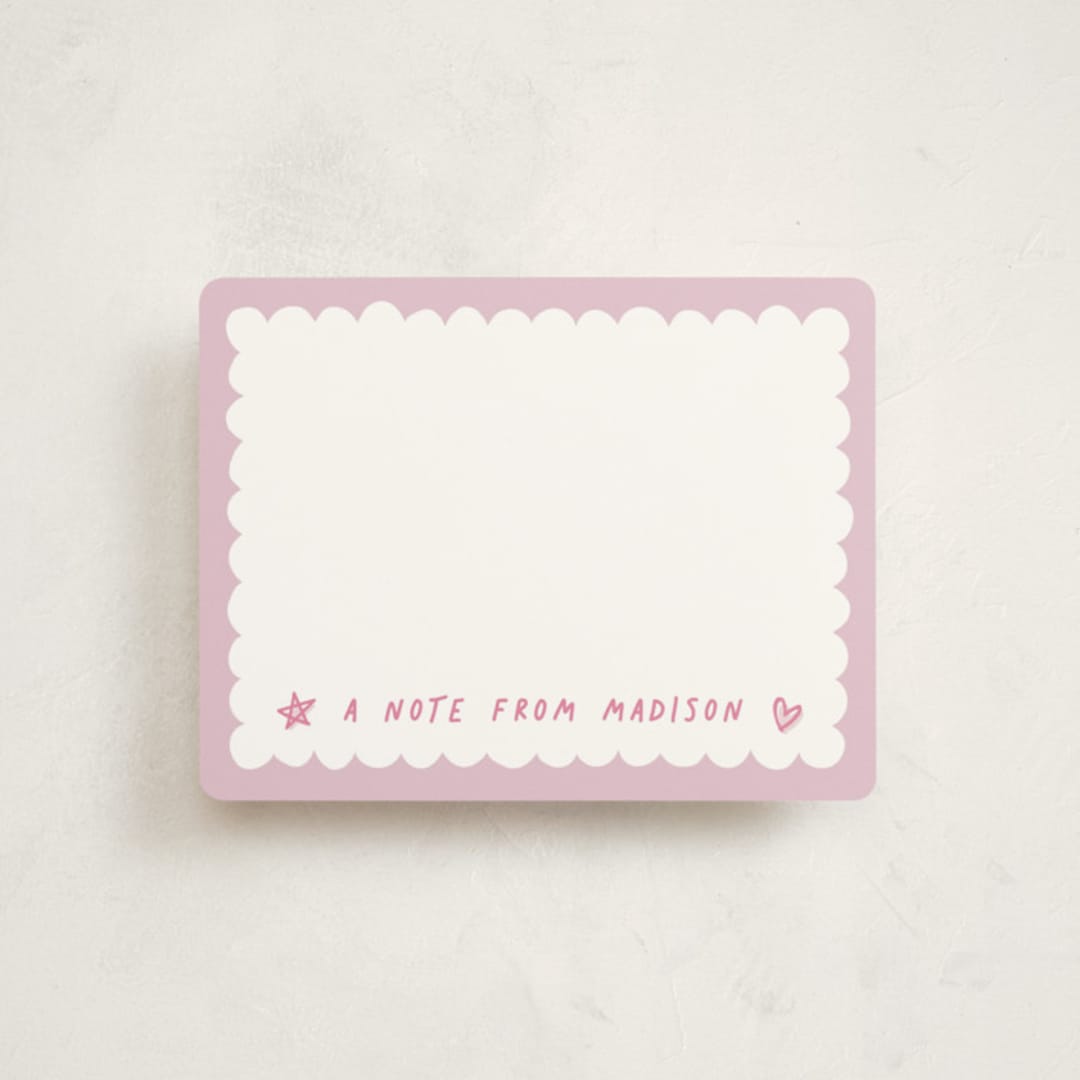 "Scallop Border" - Children’s Stationery in Cotton Candy by Hooray Creative - Front