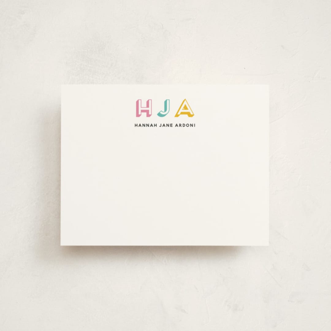 "Initial thoughts" - Children’s Stationery in Bright by Inkblot Design - Front