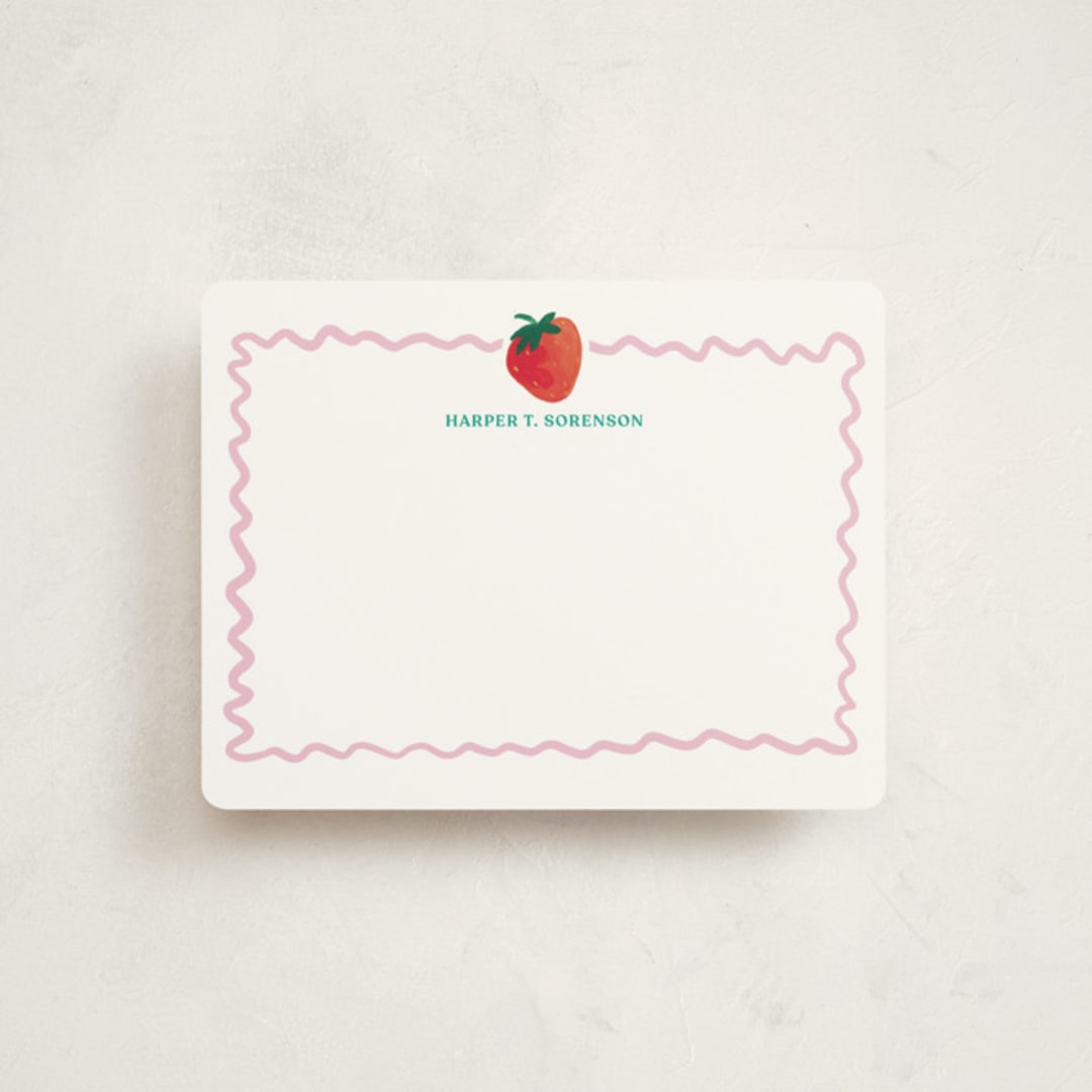 "Sweet Berry" - Children’s Stationery in Bubblegum by Erika Firm - Front