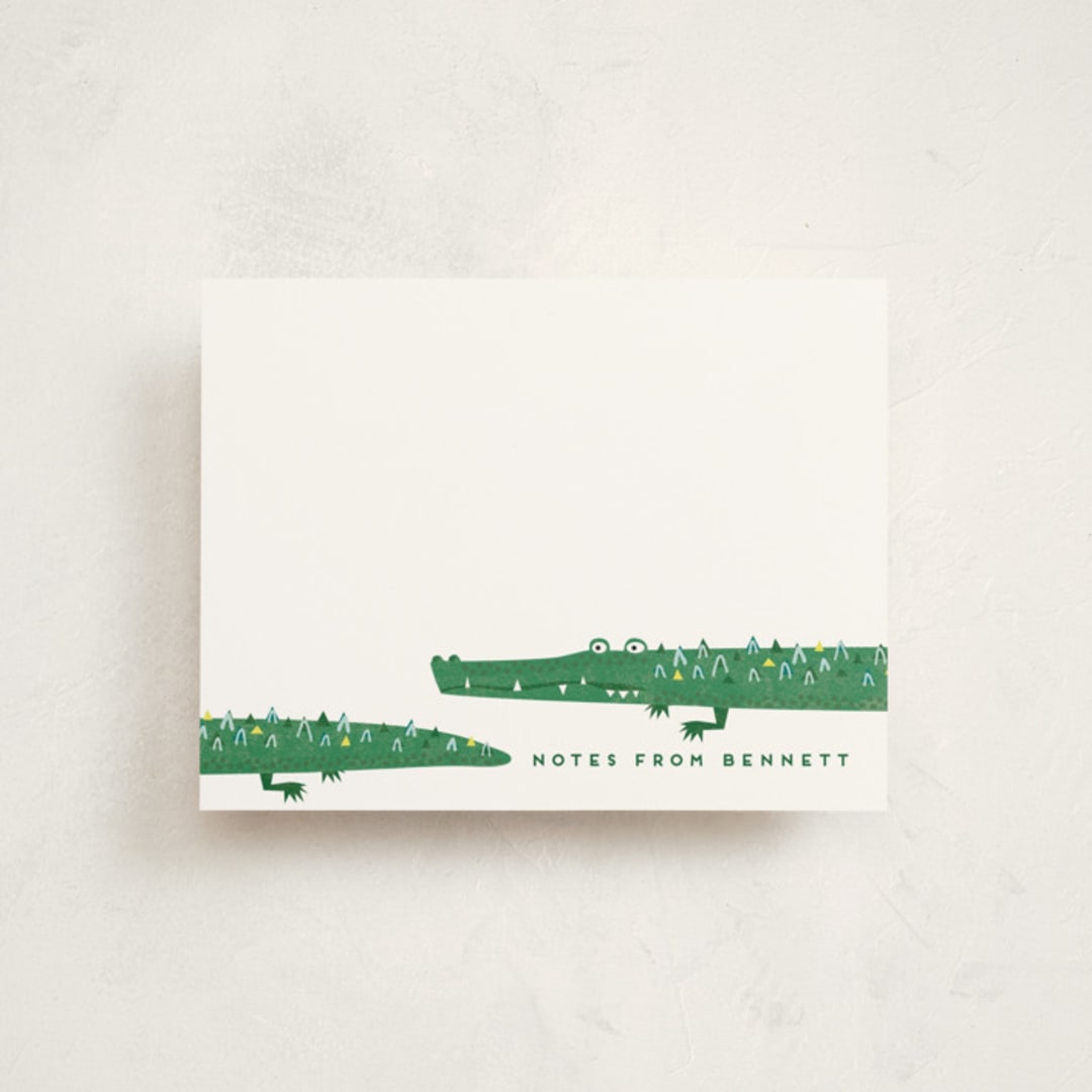 "Crocs" - Children’s Stationery in Lizard by Erica Krystek - Front