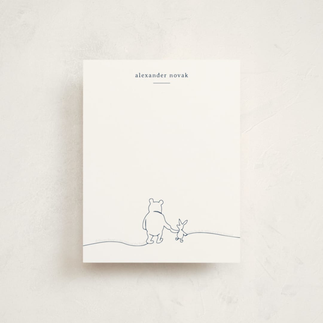 "A Simple Stroll from Disney's Winnie The Pooh" - Children’s Stationery in Royal by Britt Mills - Front