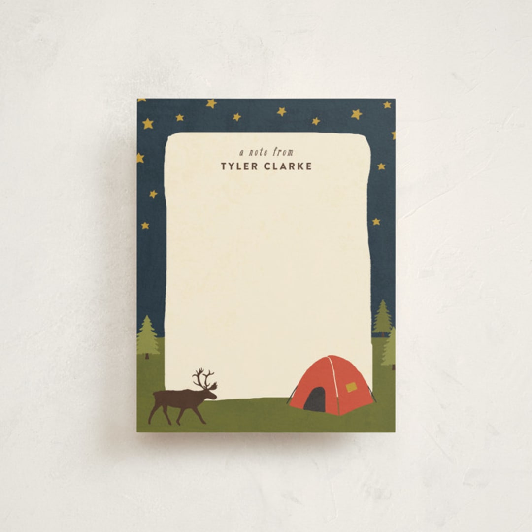 "Camping" - Children’s Stationery in Tomato by Haley McCoy - Front