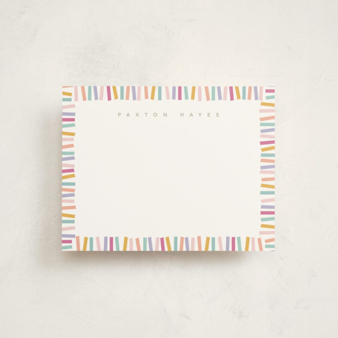 "Confetti Border" - Children’s Stationery in Rainbow by Creo Study - Front