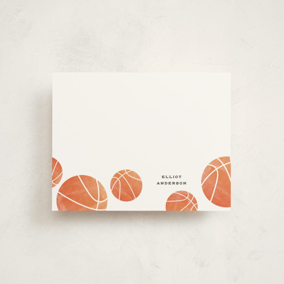 "Bouncing" - Children’s Stationery in Tangerine by Corinne Malesic - Front