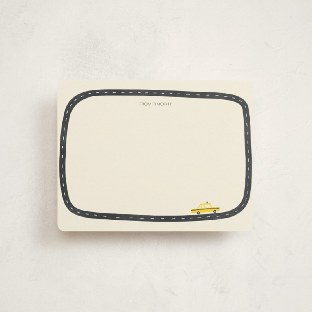 "City Streets" - Children’s Stationery in Cream by On Friday We - Front