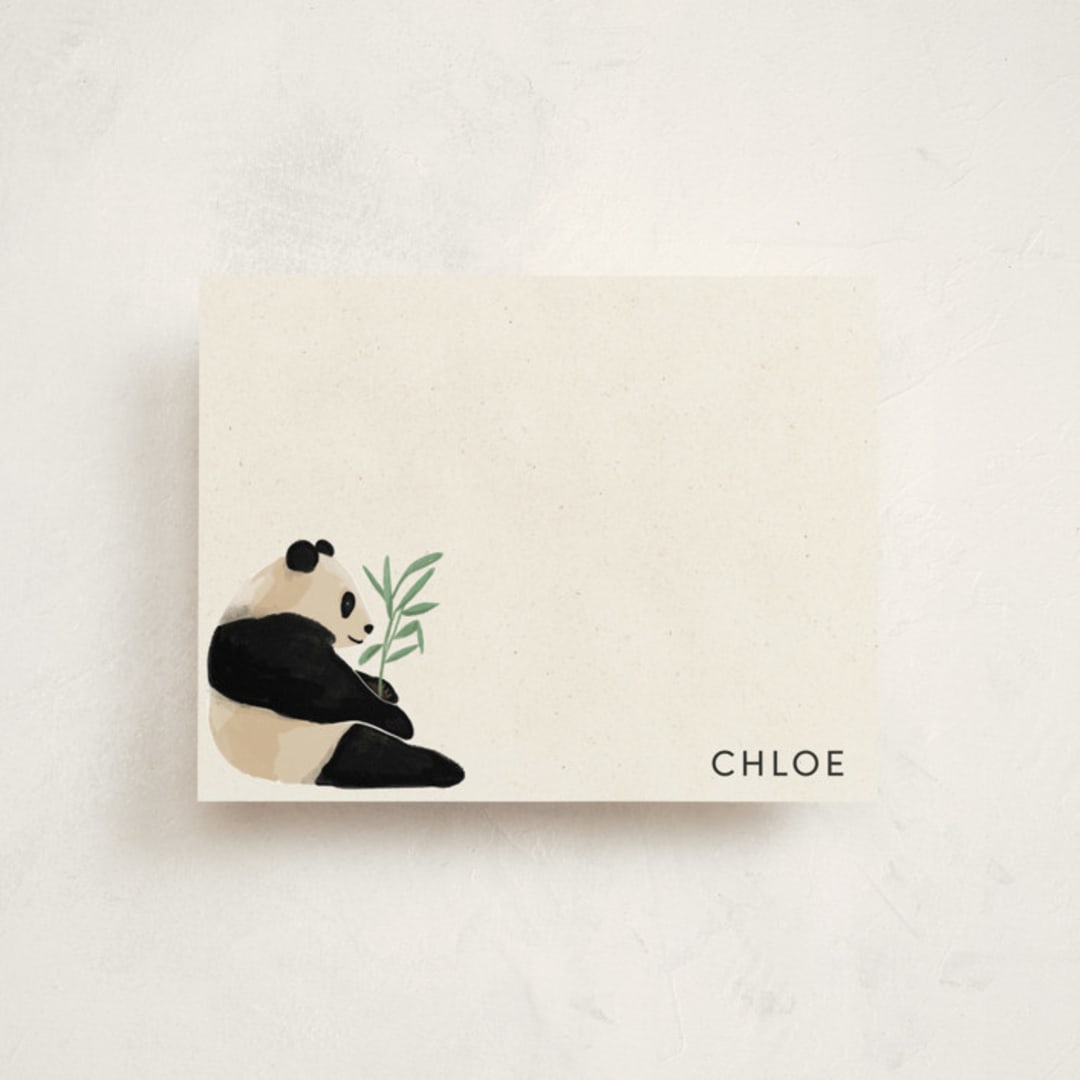 "Panda Paper" - Children’s Stationery in Shell by Inkblot Design - Front